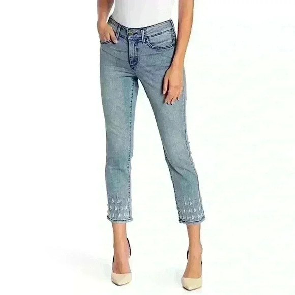 Not Your Daughters Jeans Slim Ankle Lift and Tuck Technology Embroidered Jeans - Picture 1 of 11